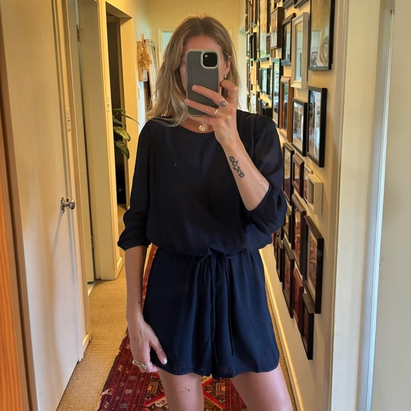 Babaton Aritzia Keagan Navy Blue Romper Playsuit - Picture 4 of 17